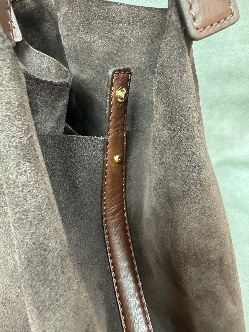 Michael Kors Dark Brown Suede Hobo with Gold Hardware